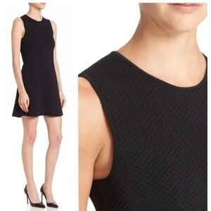 Theory Branteen J Diamond Textured Knit Sleeveless Dress Black Size Small
